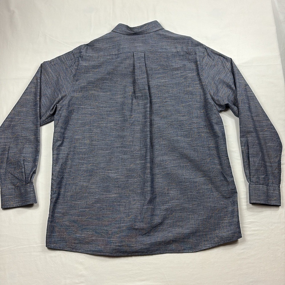 ROWM Long Sleeve Button Down Shirt Mens Size XLT Blue 85% Cotton‎ - Picture 2 of 11